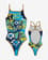 Costume da bagno Turbo Pirate Treasure spallina sottile blu donna