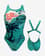 Bañador de natación Turbo Surfer Hawaii verde mujer
