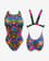 Bañador Turbo Bali tira ancha Tribal azul mujer
