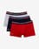 Bóxer Lacoste Iconics rojo azul marino gris (3 unidades)