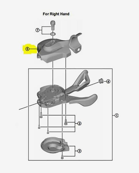 Recambio Tapa Maneta Shimano SLX M7000 Izquierda I-Spec-II