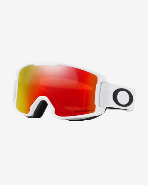 Máscara Oakley Line Miner Youth Matte White con lente Prizm Snow Torch Iridium junior