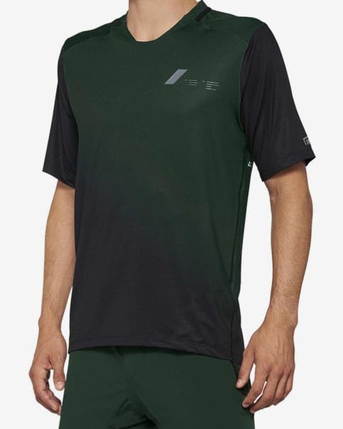 Maillot 100% Celium manga corta verde oscuro negro