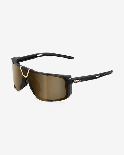 Gafas 100% Eastcraft negro Soft Tact con lentes espejadas Soft Gold