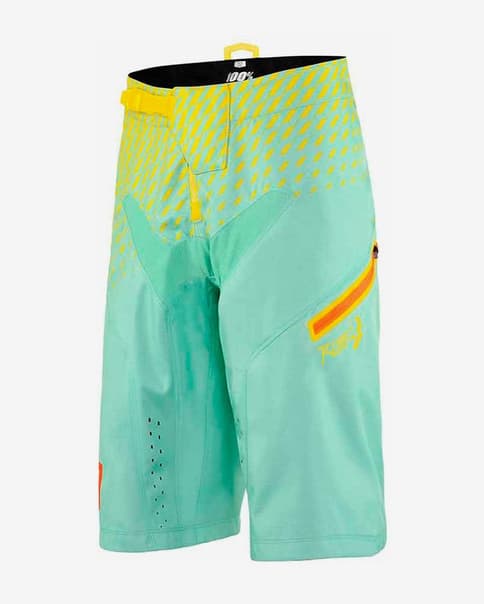 Pantalón corto 100% MTB R-Core azul amarillo