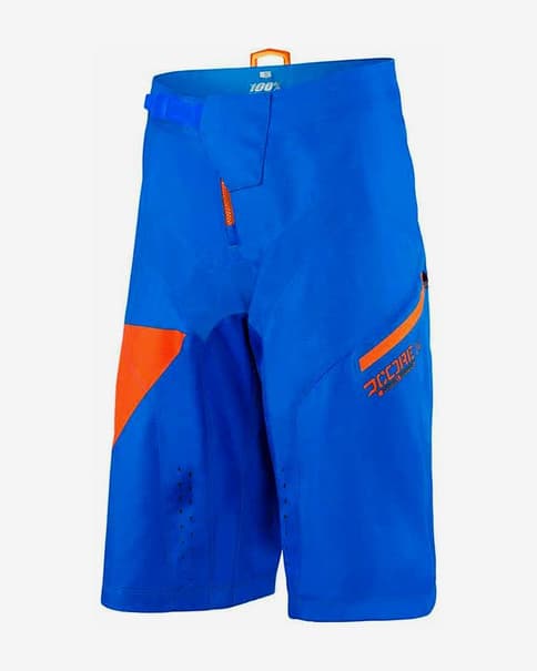 Pantalón corto 100% MTB R-Core azul naranja