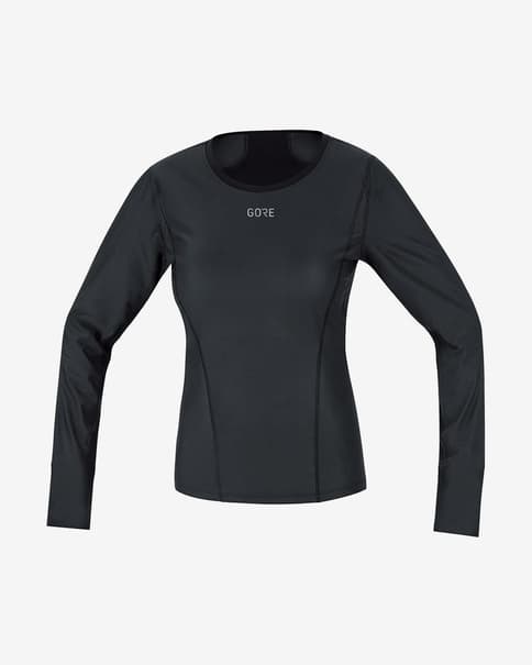 Camiseta interior Gore Wear Windstopper ligera manga larga negro mujer