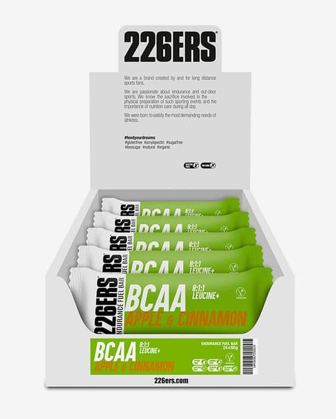 Barrita energética 226ERS Endurance Fuel BCAA sabor manzana y canela 60 g (24 unidades)