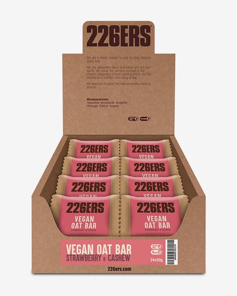 Barrita energética 226ERS Vegan Oat sabor fresa y anacardos 50 g (24 unidades)