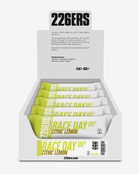 Barrita energética 226ERS Race Day Choco Bits sabor limón cítrico 40 g (30 unidades)