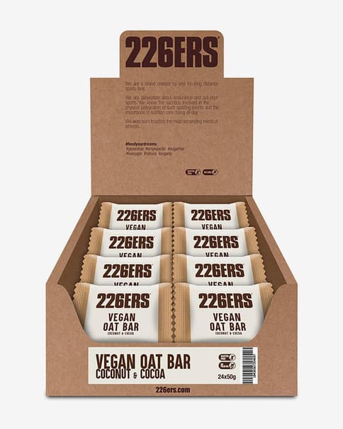 Barrita energética 226ERS Vegan Oat sabor coco y chocolate 50 g (24 unidades)