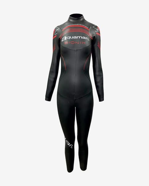 Fato de neopreno Aquaman Bionik 2024 preto vermelho mulher