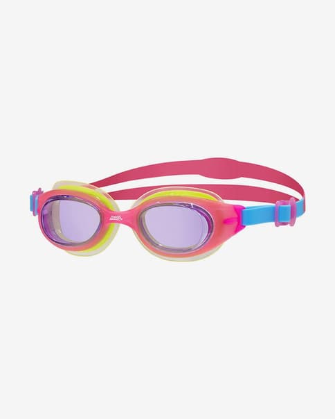 Gafas de natación Zoggs Little Sonic Air rosa amarillo azul junior