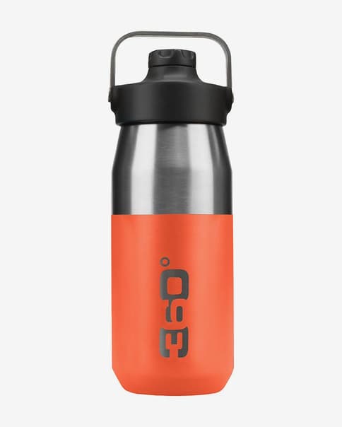 Botella termo 360 Degrees boca ancha y boca estrecha con tapón magnético 550 ml naranja