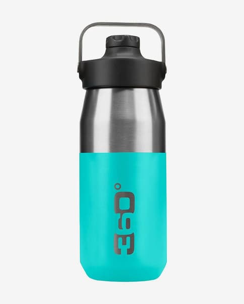 Botella termo 360 Degrees boca ancha y boca estrecha con tapón magnético 550 ml azul turquesa