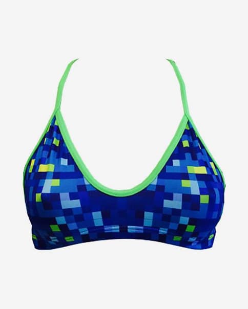 Top bikini Turbo Pixels azul mujer