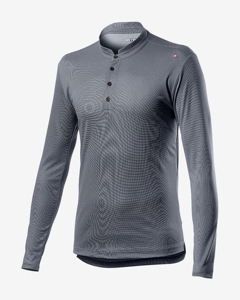 Camiseta Castelli Tech Henley manga larga gris