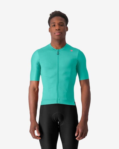 Maillot Castelli Espresso manches courtes bleu piscine