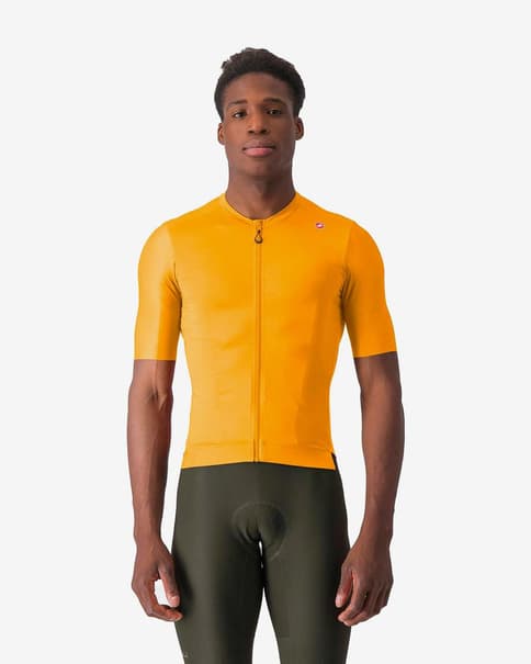 Maillot Castelli Espresso manches courtes jaune orange