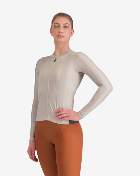 Maillot Castelli Espresso manga larga beige mujer