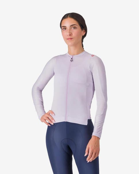 Maillot Castelli Espresso manche longue violet clair femme