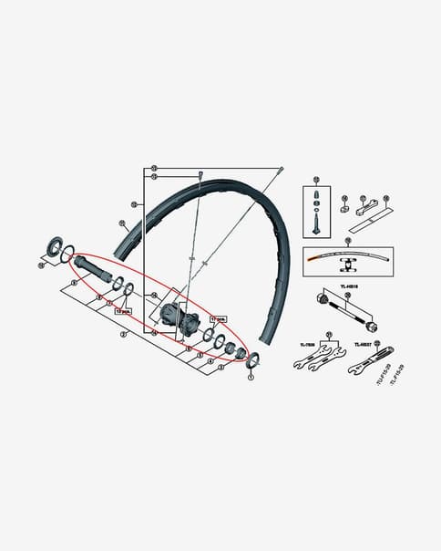 Eje completo para rueda Shimano XTR M9000-TL-F15-29