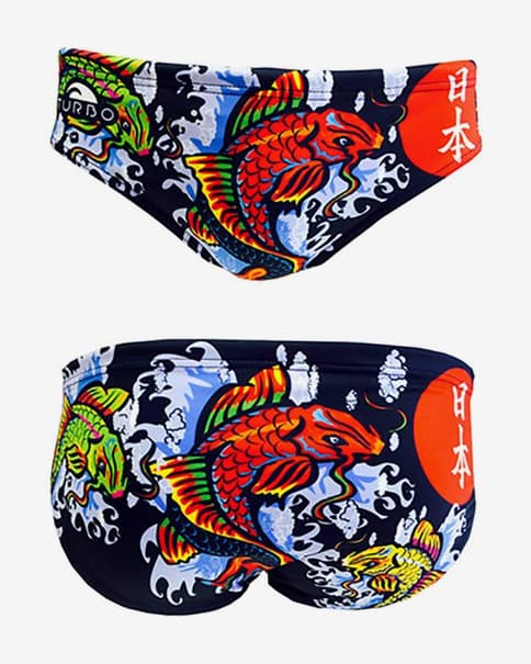 Bañador de waterpolo Turbo Coi Fish azul rojo