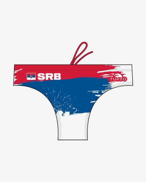 Bañador de waterpolo Turbo Serbia azul marino rojo