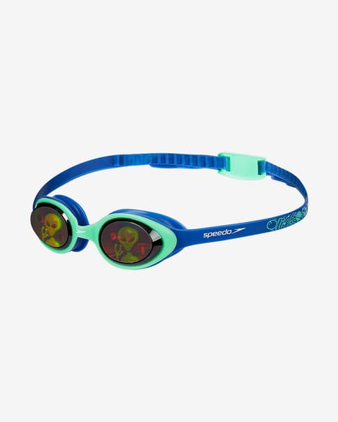 Gafas de natación Speedo Illusion azul verde con lentes transparentes infantil