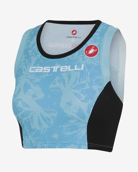 Top triatlón Castelli Free Tri Top Rosso Corsa pastel azul mujer