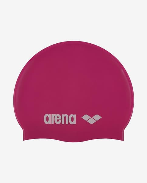 Gorro de natación Arena Classic Silicone Junior fucsia blanco