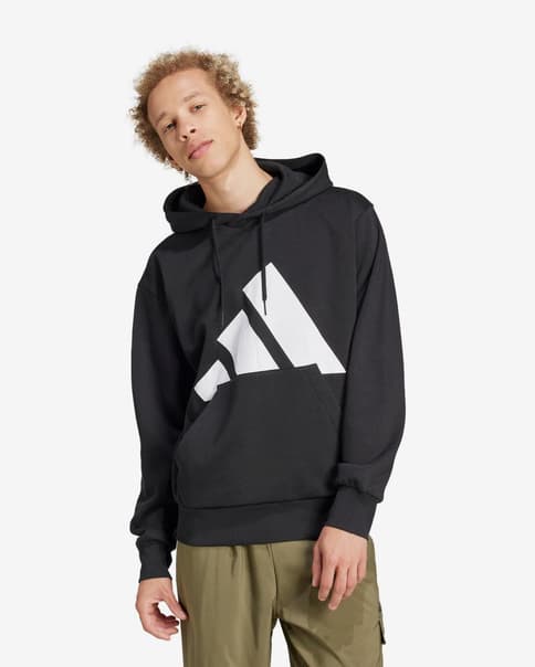 Sudadera con capucha adidas Big Logo Fleece negro puro blanco