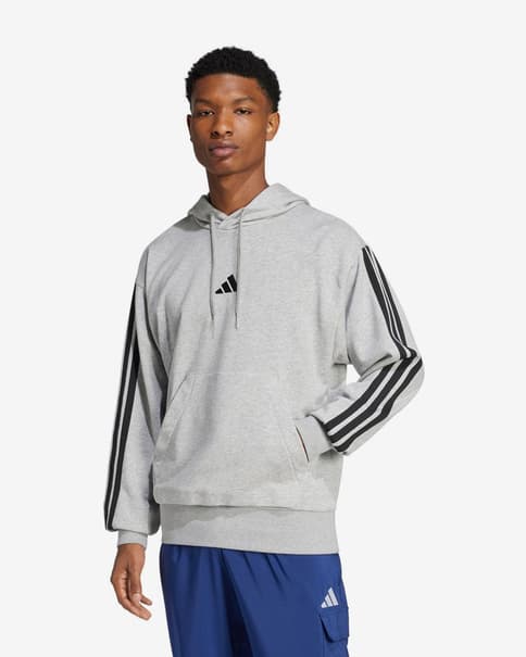 Sudadera con capucha adidas Essentials French Terry 3S gris negro puro