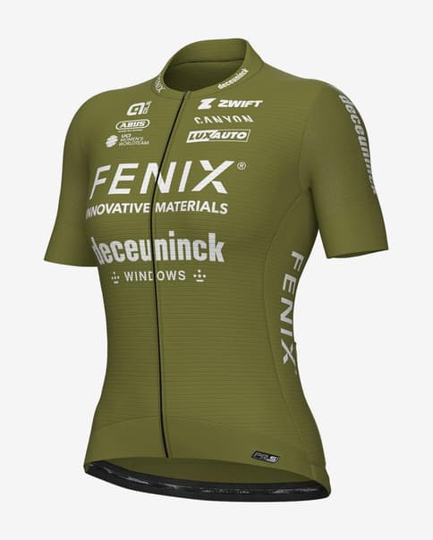 Maillot FENIX-Deceuninck manga corta verde oscuro mujer