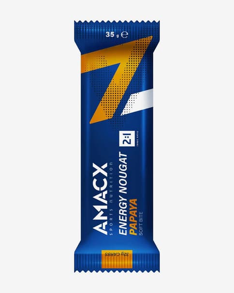 Barrita energética Amacx Energy Nougat Bar sabor papaya (12 unidades)