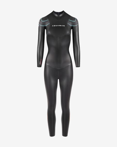 Fato de mergulho Aquaman Wild 3/2mm preto laranja azul mulher