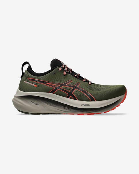 ASICS GEL-Nimbus 26 TR Trailrunningschuhe dunkelgrün/schwarz/rot