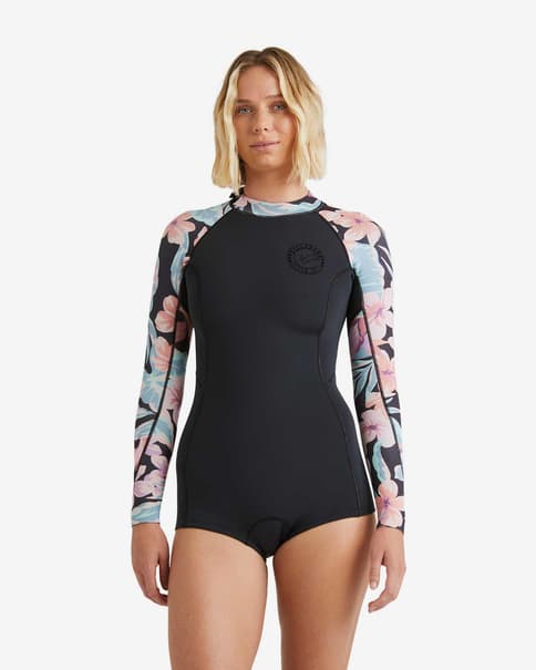 Billabong Spring Fever Natural Damen Neoprenanzug 2/2 mm schwarz/rosa/blau