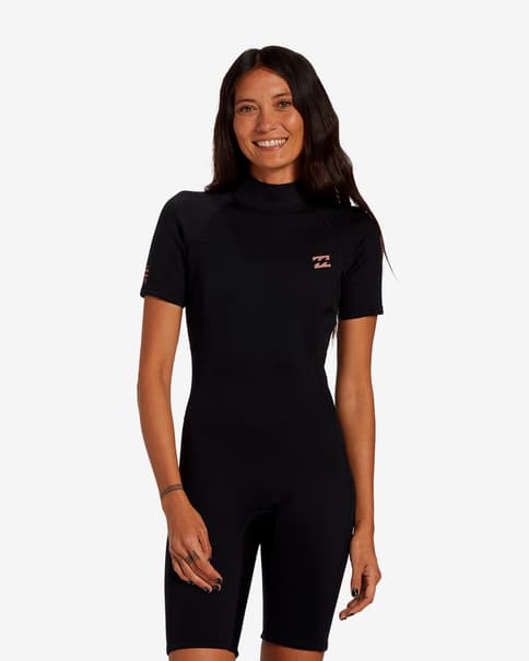 Neoprenanzug Billabong 2mm Foil schwarz orange Damen