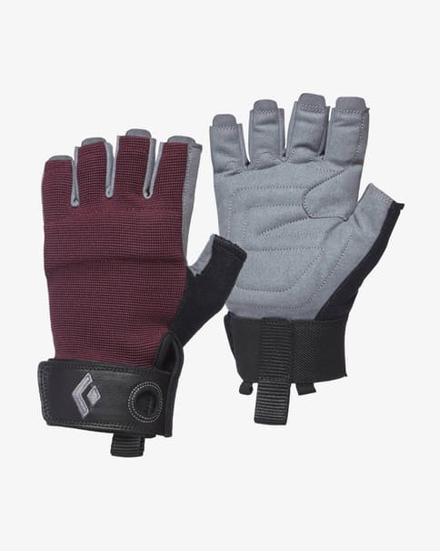Guantes Black Diamond Crag Half-Finger rojo burdeos mujer