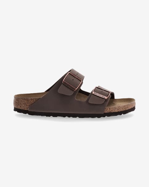 Birkenstock Arizona Birko-Flor smalle mørkebrune sandaler