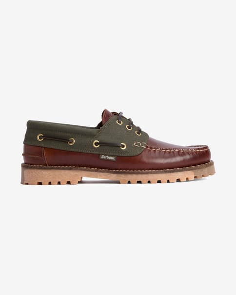 Scarpe Barbour Deck Boat marrone verde kaki