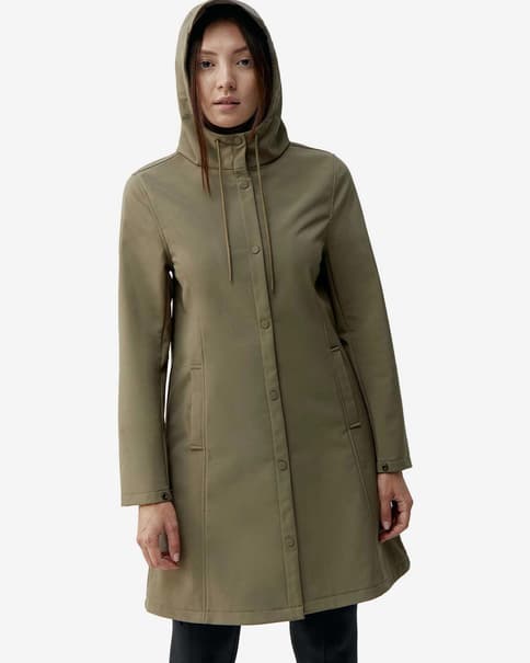 Chaqueta con capucha Born Living Yoga Trench verde claro mujer