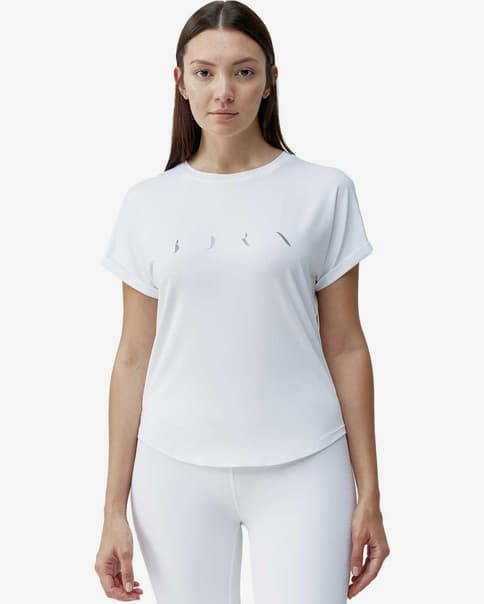 Camiseta Born Living Yoga Azami manga corta blanco puro mujer