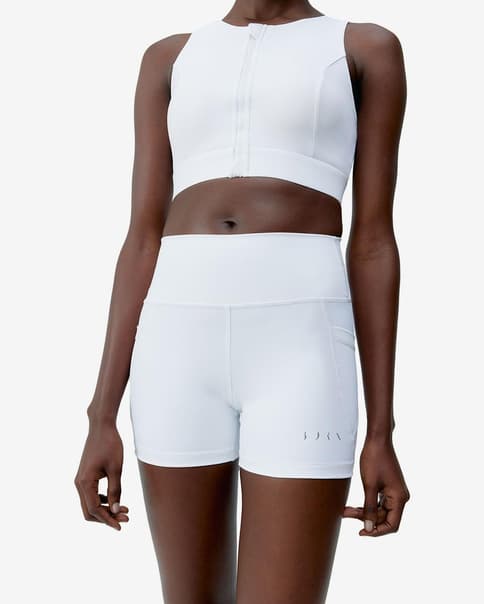 Malla corta Born Living Yoga Eider blanco puro mujer