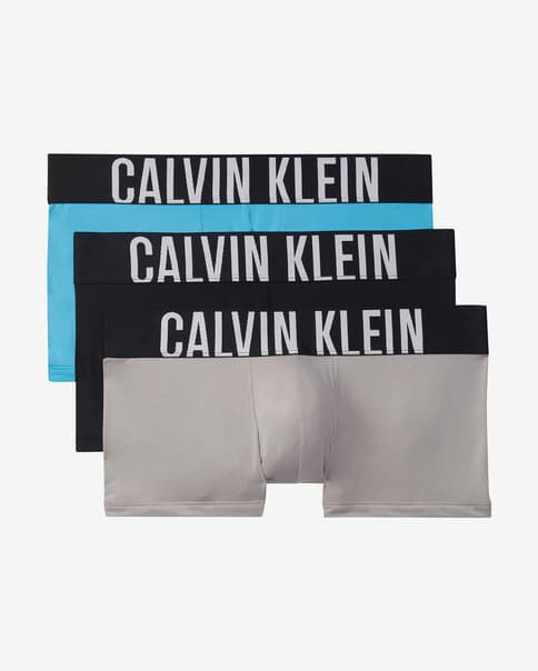 Bóxer Calvin Klein Low Rise gris negro azul (3 unidades)