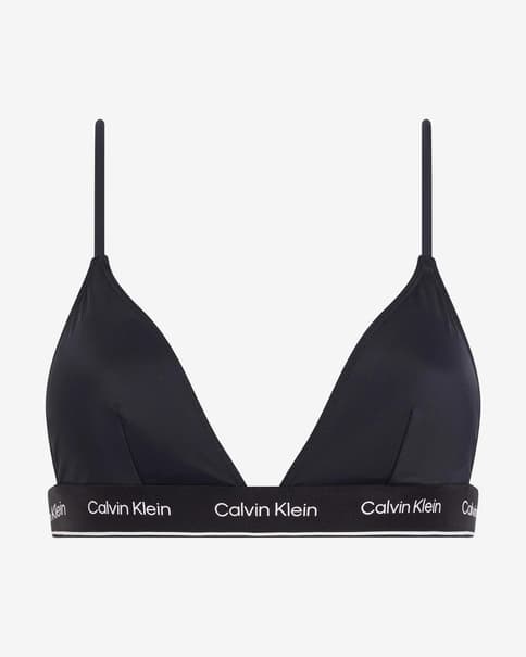 Top bikini Calvin Klein Meta Legacy negro blanco mujer