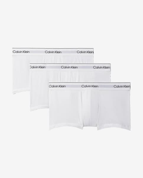 Bóxer Calvin Klein Low Icon Cotton Stretch blanco puro (3 unidades)
