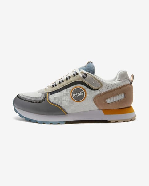 Zapatillas Colmar Travis Vital blanco marrón gris