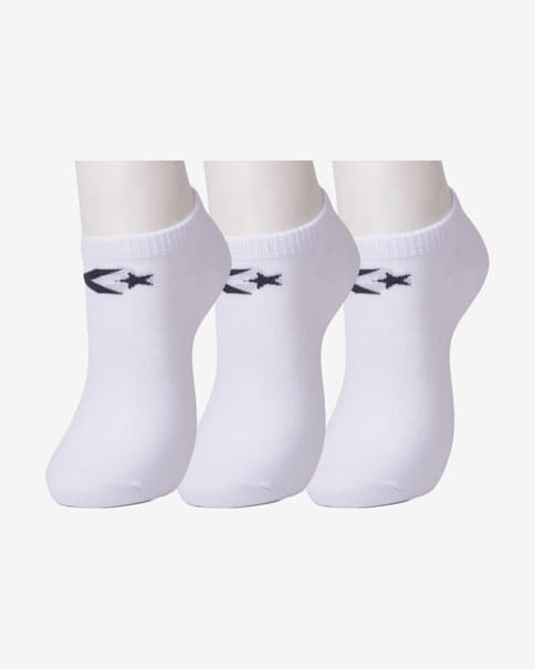 Calcetines Converse Classic Minimal Logo blanco negro (3 pares)